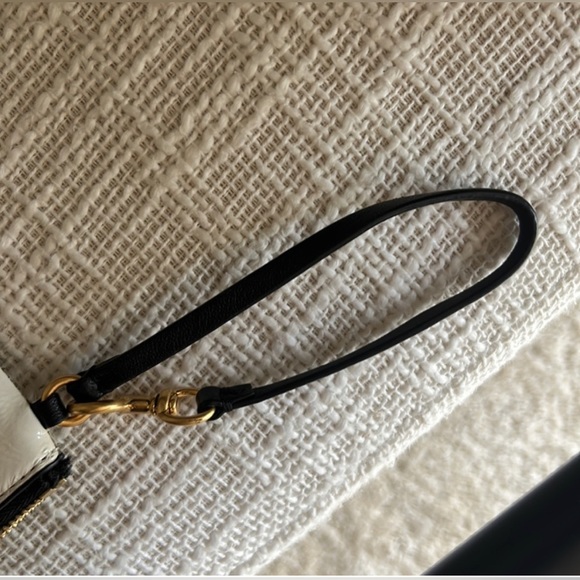 Preloved RARE 🔥 Tory Burch Monogram S leather Card Case Wallet Keychain - Picture 2 of 11